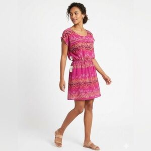 Mossimo NWOT Pink Floral Dress Cap Sleeve Lined Elastic Waist Comfy Easter Dress